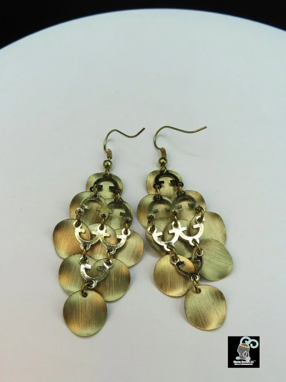 Metal Disc Cluster Dangle Earrings
